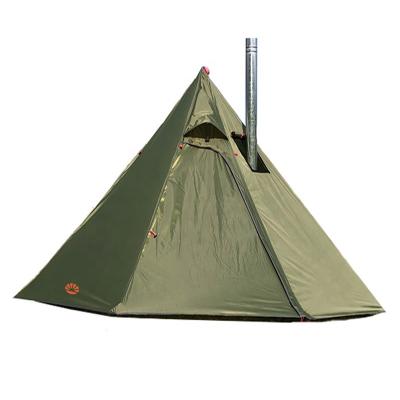 China Outdoor Waterproof Teepee Easy-Carry Warm Tent For Backpacking Camping Hike With Stove Jack Chimney Hole for sale