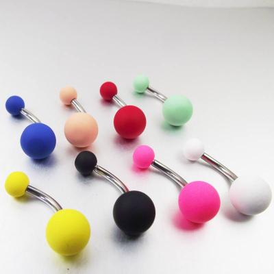 China CLASSIC 14G Stainless Steel Colorful Round Navel Button Ring Body Piercing Jewelry for sale