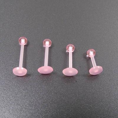 China 16G 12mm Rose Beautiful Lip Soft Body Invisible Transparent Clear Plastic Ring Punk Labret Rings Tragus Ear Piercing Jewelry for sale