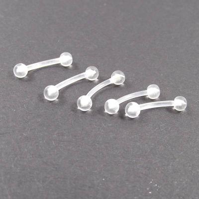 China 16G 1.2x8x3mm Spike Arrow Eyebrow Ring Flexible Soft Punk Eyebrow Barbell Clear Ball Eye Rings Body Piercing Jewelry for sale