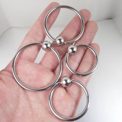 China PA Captive Ring Nipple Body Piercing Jewelry Punk 3mm Thick Circle Rings Stainless Steel Ball BCR Rings Big for sale