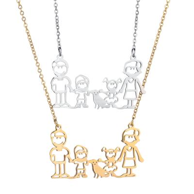 China Religious Family Pet Mom Dad Kids 316L Stainless Steel Pendant Necklace for sale