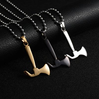 China Vintage Religious Ax Stainless Steel Pendant Necklace For Men for sale