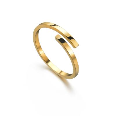 China TRENDY 18K Rose Gold Stainless Steel Custom Engrave Ring Jewelry for sale