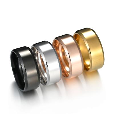 China TRENDY 18K Gold Classic Black Clear Stainless Steel Rings For Women Exquisite Jewelry for sale