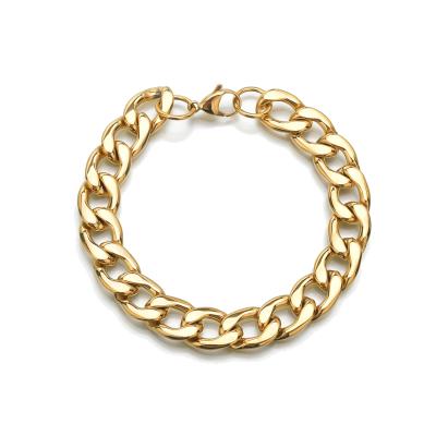 China FASHIONABLE Stainless Steel 18K Gold 13mm Wide 5mm Cuban Chain Bracelet for sale