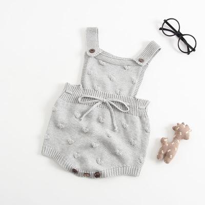 China Autumn Baby Girl Cotton Spring and Strap Romper Bubble Ball Jumpsuit Unisex Casual Simple Style Solid Color Boy Knitted Cotton Sweater for sale