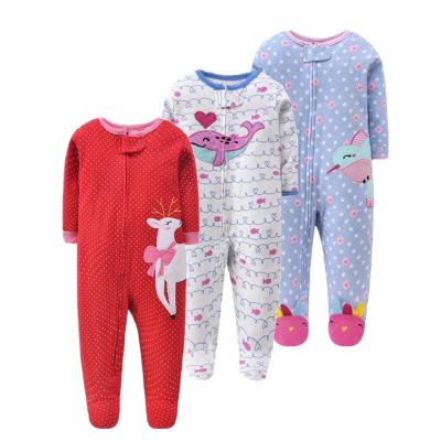 China Christmas Casual Clothing Autumn Romper Long Sleeve Cotton Babies Climbing Pajamas for sale