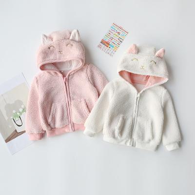 China Autumn Ins Baby Girls Clothes 0-12m Coats 0-12m Breathable Warm Newborn Pink Cardigan 2022 Winter Cute Clothes With Long Sleeve Hooded Infants for sale