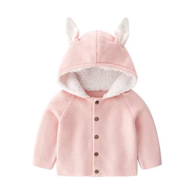 China Viable Coat Bunny Warm Infant Jacket Cute Sweater Babies Clothes Kids Style New Arrival 2021 Spring Knitted Child's Outerwear for sale