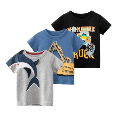 China Wholesale new children's breathable short-sleeved T-shirt 2021 summer male children's baby clothes cotton new design 2-8t T-shirt for sale