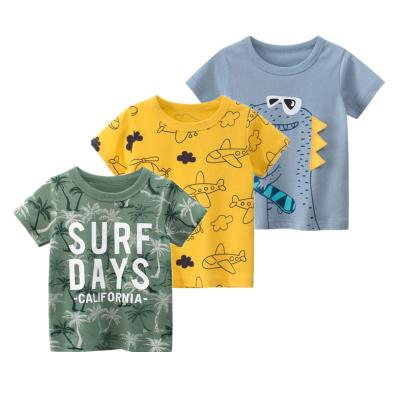 China 2021 summer children's clothing breathable factory wholesale kids short sleeve T-shirt male boys clothes cotton cartoon T-shirt for sale