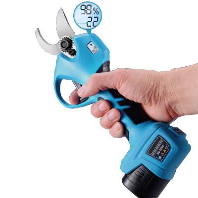 China Anti-skid Handle 28mmCordless Electric Scissors Electric Shaft Bypass Pruner With Led Display Battery Operated Shears for sale