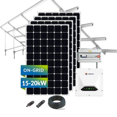 China Home Ready-to-install Solar Power Generation Kits 10kW 15kW 20kW On-Hoop Solar Power System for sale