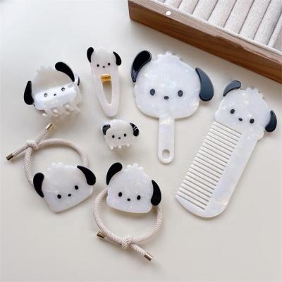 China Portable Acetic Acid Dog Mirror Hair Claw Clip Hair Claw Accessories Cartoon Celebrity Girl Clip Cute Online Hair Comb for sale