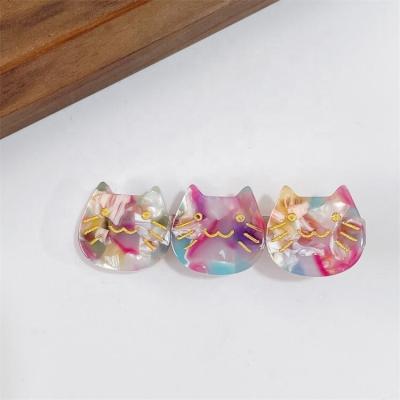 China Cute Hairpin Hair Accessories Girl Princess Rapunzel Doll Hair Little Cat Dish Hairpin Word Clip Environmental Orotection Acetic Acid for sale