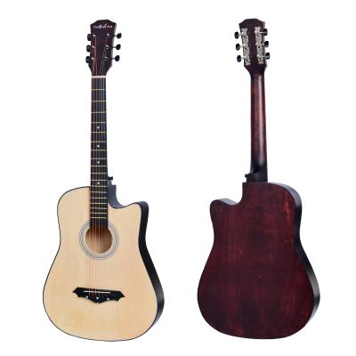 China Factory Price Colorful Basswood Basswood 38 Inch Wooden Cheap Guitar Musical Instrument OEM Semi Acoustic Guitar for sale