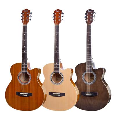 China Wholesale Cheap Musical Instruments Spruce Cutaway Custom Made 40 Inch Spruce Guitar Acoustic Guitar for sale