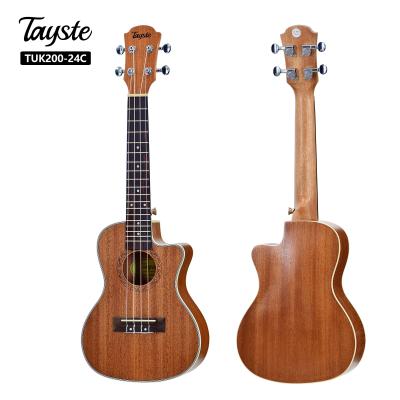 China Sapele Factory Wholesale Ukulele Kids Toys 23inch OEM Ukulele Nylon Strings Concert Ukulele for sale