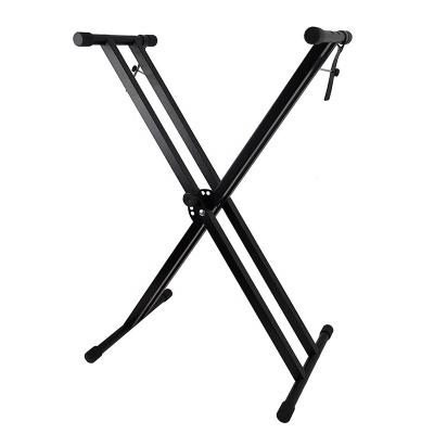 China Iron Manufacturer Cheap Price Adjustable Double X-shape Electric Piano Keyboard Stand for sale