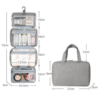 China Travel Luxury Custom Train Portable Hanging Foldable Fashion Men Women Logo Roll Make Up Organizer Storage Cosmetic Toiletry Bag for sale