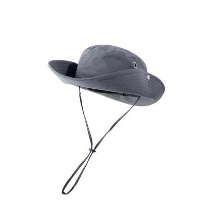 China Customizable Western Women's Cowboy Drawstring Sunscreen Cotton Bucket Hat Outdoor Sunscreen Hat Men And for sale