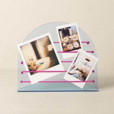 China Best Quality Home Decoration Design Acrylic Frame Elastic Colorful Elastic Photo Holder for sale