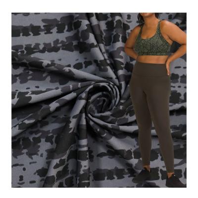 China Double faced eco-friendly recycled stretch fabric polyester spandex printed fabric for yoga sportswear for sale