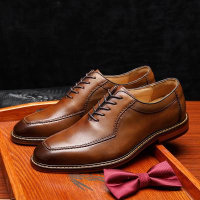 China Men's Cattle Shoes Men's Cattle Shoes Lace Leather Office Genuine Leather Office Shoes Printed For Men for sale