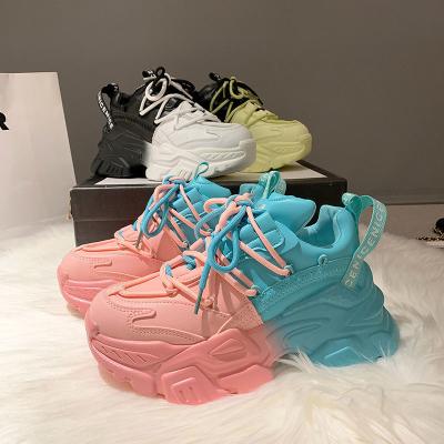 China CUSHIONING Chunky Sneakers New Design Colorful Women's Shoes Fashion Girls Chunky Unique Platform Sneakers Ladies Sport Shoes for sale