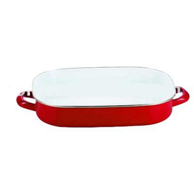 China Daile Sustainable High Quality Personalized Enamel Painting Baking Pan For Cookware Soup And Stock Pots Enamel Kitchenware for sale