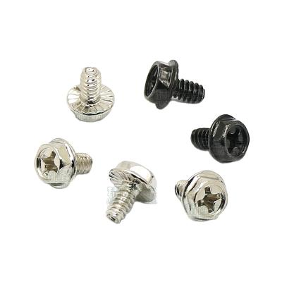 China HEX 6-32*6 Computer PC Case Hard Drive Motherboard Bracket Screws Hex Serrated Hexagon Joint Screw M3.5 for sale