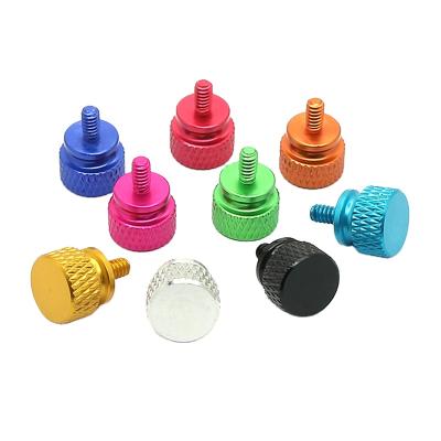 China American Standard 6-32*6 Flat Head DIY Computer Case Aluminum Knurled Screws Hand Tighten Inch Screw 9 Colors for sale