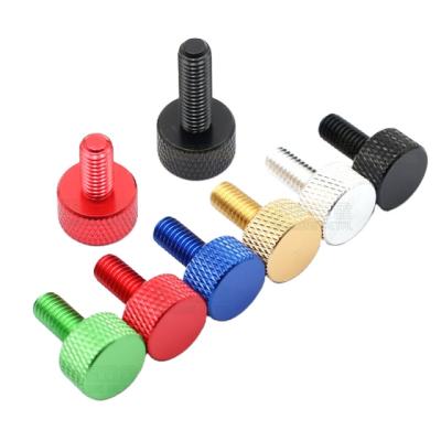 China M3 M4 M5 M6 Inch Flat Knurled Aluminum Computer Case Screws Colored Screw Adjustment Computer Screws for sale