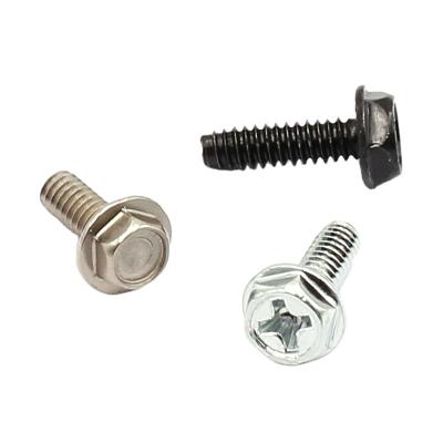 China HEX 6# 32*0.236 0.39 0.472 Hex Computer PC Case Hard Drive Mounting Bracket Screws Hexagon Joint Serrated Screws for sale