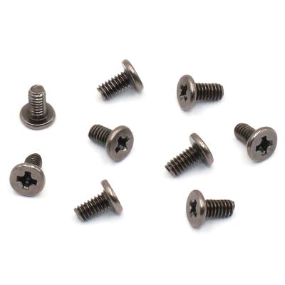 China CM2*4 D=4 Carbon Steel Machine Screws Thin Flat Thin Flat Head Laptop Notebook Screws Black Nickel for sale