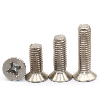 China Hot sale M2/M2.5/M3/M4/M5/M6 China factory stainless steel countersunk cross socket countersunk flat head screw for sale