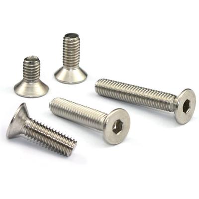 China Hot sale KM2/M2.5/M3/M4/M5/M6 China factory hot plug countersunk stainless steel hex flat head screw DIN7991 for sale