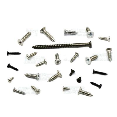 China Flat Carbon Steel KA1/1.2/1.5/1.7/1.8*3/4/5/6/8/25 Black Zinc / Bright Nickel Countersunk Flat Head Phillips Screws Self Tapping Screws for sale