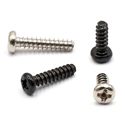 China Pan Hot Sale PB2/2.3/2.6/3/3.5/4 China Factory Cross Recessed Pan Round Head Tapping Screw Carbon Steel Product Flat Point Screw for sale