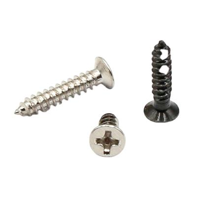 China Carbon Steel KA1/1.2/1.4/1.7/2/2.3/2.6/3 Flat Head Nickel Plated Countersunk Flat Head Cross Screws Self Tapping Screw for sale