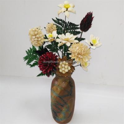 China Handmade Flower Group Of Gifts By Dry Natural Plant And Preserved Real Leaf Creative Table Centerpieces for sale