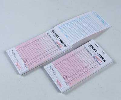 China Single part red color board paper Custom Guest Check Paper With Perforated Sequentially Numbered for sale