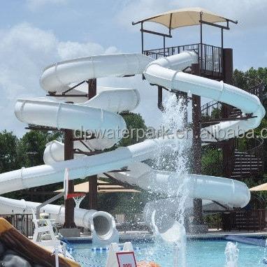 China Outdoor Aqua Park Equipment Swimming Pool Resort Hotel Fiberglass Tube Slide Fiberglass Enclosed Water Slide for sale