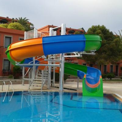 China Fiberglass Hotel Swimming Pool Water Play Equipment Customized Fiberglass Water Slide for sale