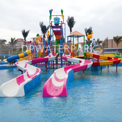 China Commercial Medium Style Fiberglass Ocean Equipment Fiberglass Water Park Water Playground Water Playground Slide Throw Games for sale