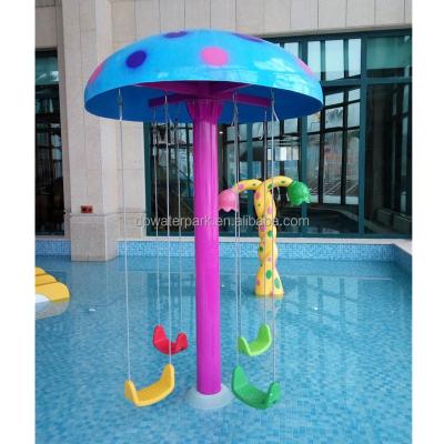 China Games Aqua Park Equipment Water Park Kids Pool Fiberglass and Galvanized Steel Mushroom Swing Set for sale