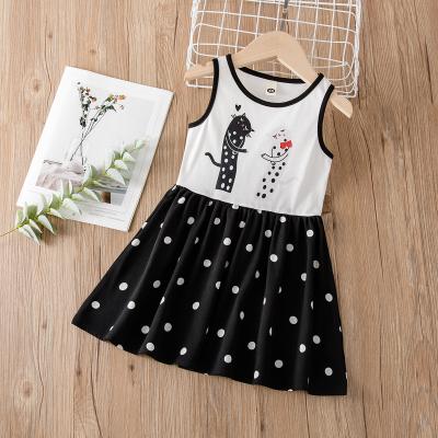 China 2021 Viable Modern High Quality Girls Dress Black And White Polka Dot Skirt for sale