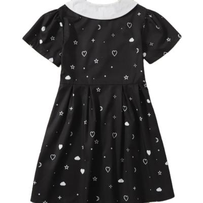 China Thin Black Western Princess Dress Kid Summer Viable Style College Style Stretching Dress for sale