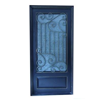 China Swing Modern Cheap Wrought Iron Door , Single Iron Entry Door for sale